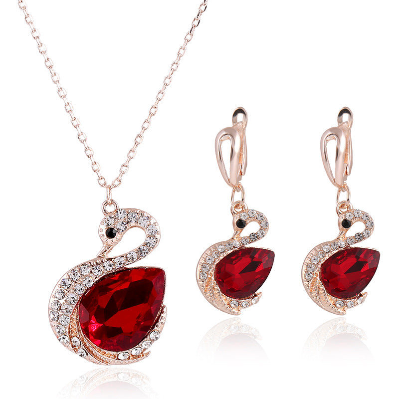 Necklace Earrings Jewelry Set of cross-border electricity supplier explosion of two sets of independent packaging bride is