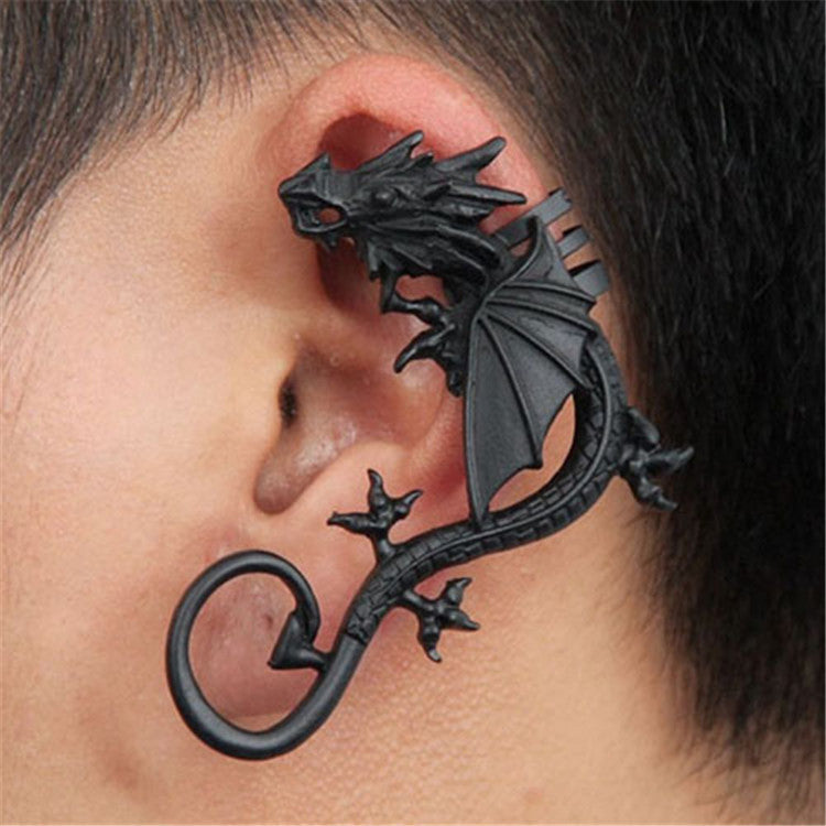 Mystical Dragon Long Ear Cuff Earring