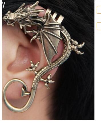 Mystical Dragon Long Ear Cuff Earring