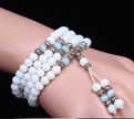 Natural crystal multi-layer bracelet