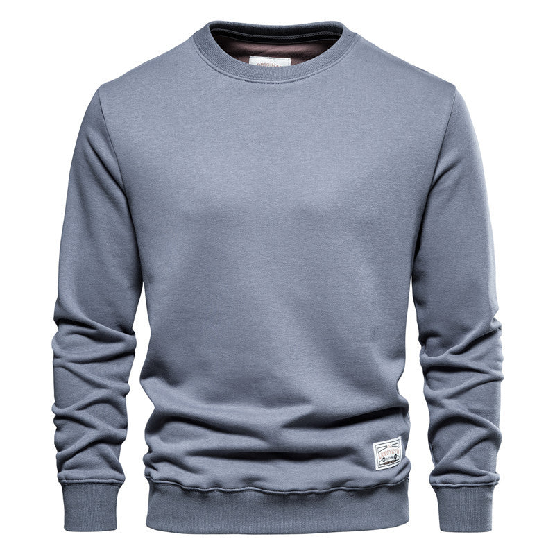 Men's Loose Round Neck Men's Sweater Solid Color Casual