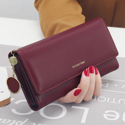 Women's hand holding wallet female long section 2021 new Japanese and Korean personality pendant multi-function student wallet