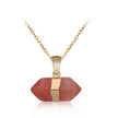 Natural stone short hexagonal pendant