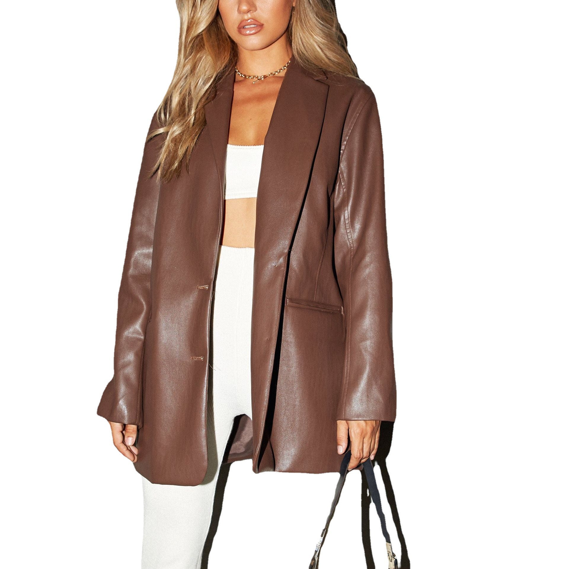 Alpscommerce Leather Coat Warm Suit