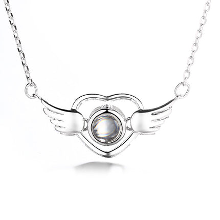 Angel Wings 100 Language I Love You Projection Necklace