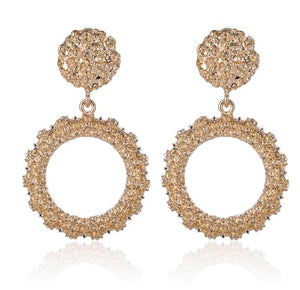 Big Vintage Earrings for Women Gold Silver Black Geometric Statement Earring  Metal Earing Hanging Fashion Jewelry