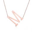 Fabulous Rose Gold Plated Stainless Steel Initial Letter Pendant Necklace