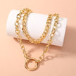 Exaggerated Round Aluminum Chain Multi-layer Necklace