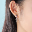 S925 sterling silver jewelry leaves retro old earrings female temperament simple diamond earrings earrings earrings