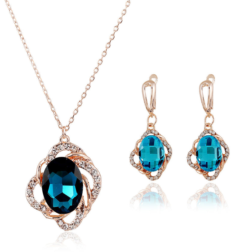 Necklace Earrings Jewelry Set of cross-border electricity supplier explosion of two sets of independent packaging bride is