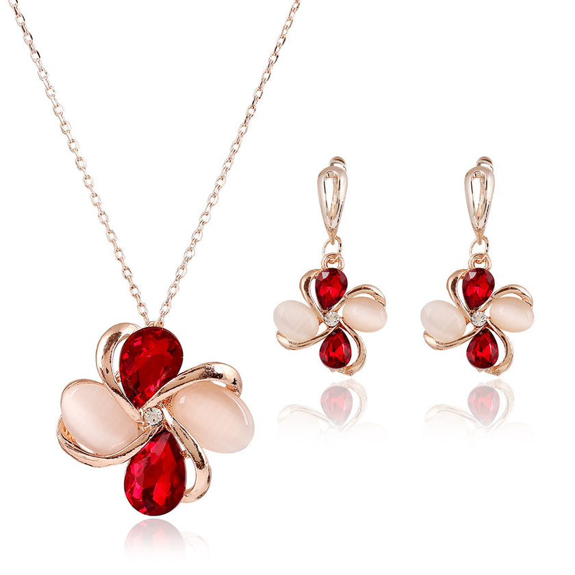 Necklace Earrings Jewelry Set of cross-border electricity supplier explosion of two sets of independent packaging bride is