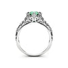 Emerald zircon ladies ring