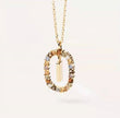 925 Sterling Silver Gold Letters A - Z Initial Alphabet  Long Chain Necklace