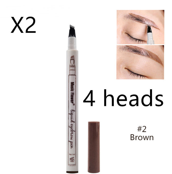 Three - or four-headed eyebrow pencils are waterproof and long-lasting