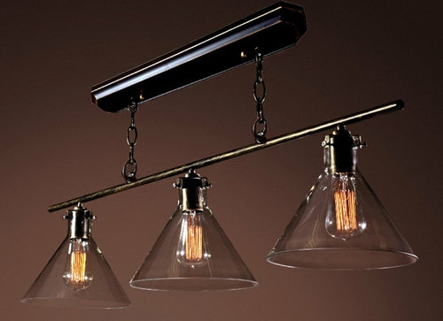 Lola 3-light Black Island Edison Chandelier with Bulbs