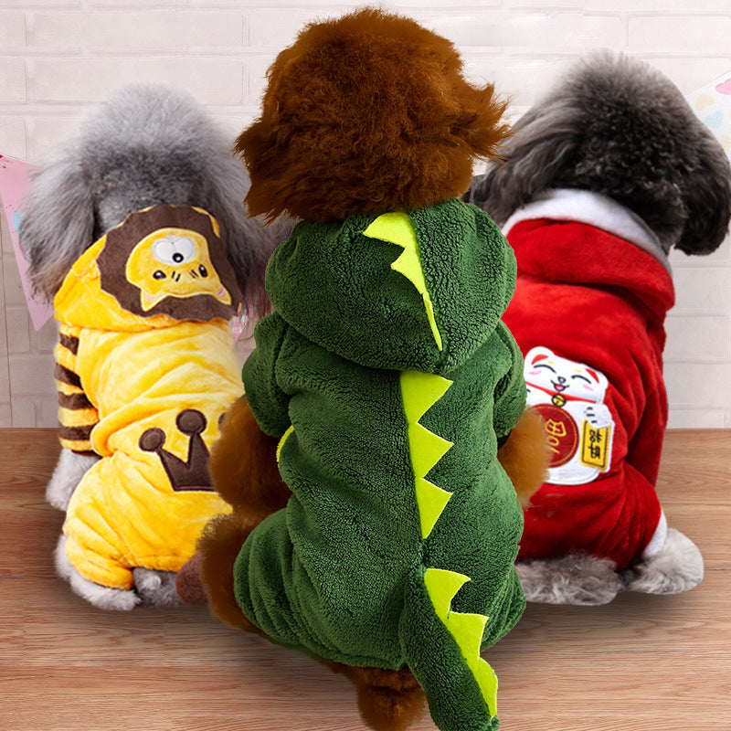 Autumn And Winter Transformed Into Dog Pet Costumes hollow