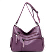 Casual soft leather diagonal bag