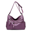 Casual soft leather diagonal bag