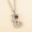 S925 Silver Personalized Gift Cat Shape Customized Colorful Photo Projection Necklace