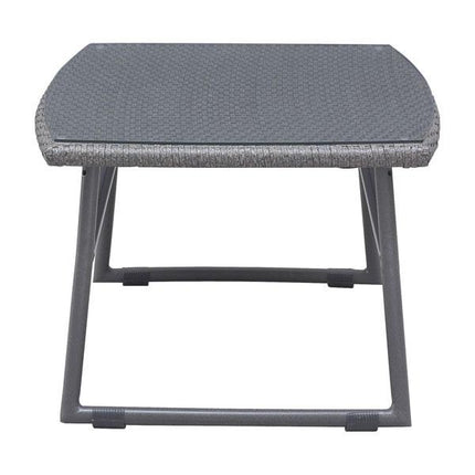 Rectangular Grey Finish Tempered Glass Coffee Table with Aluminum