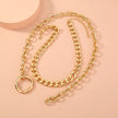 Exaggerated Round Aluminum Chain Multi-layer Necklace