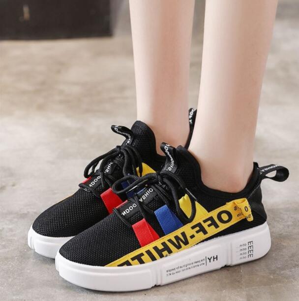 Thick bottom net running shoes for women
