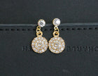 The bride jewelry two piece Necklace Earrings Set Round Diamond Jewelry Set Gold Jewellery Set