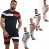 Short-sleeved fitness suit men gym shorts tops