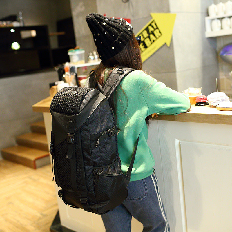 [a] casual large capacity men and women travel bag, computer bag, tide shoulder bag, female Korean backpack man