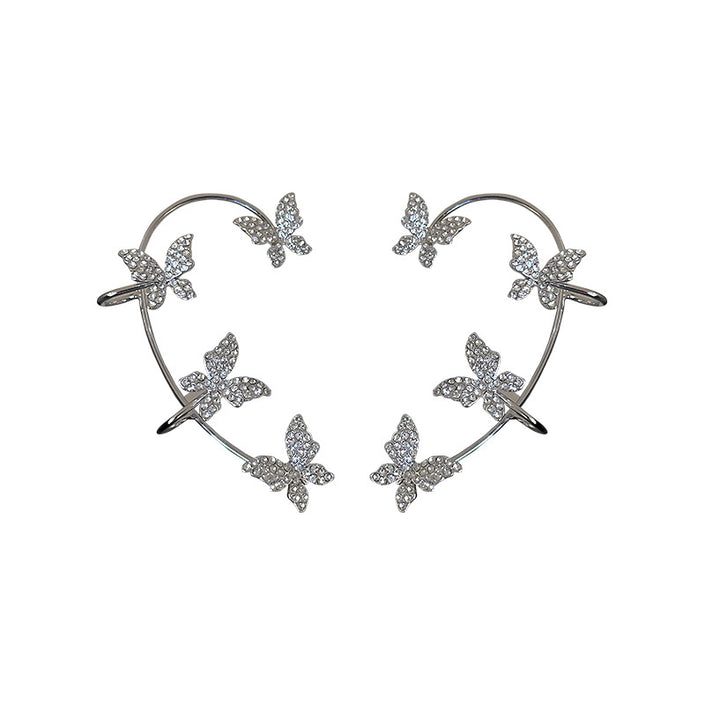Korea Diamond Butterfly Ear Hook Without Pierced Bone Clip