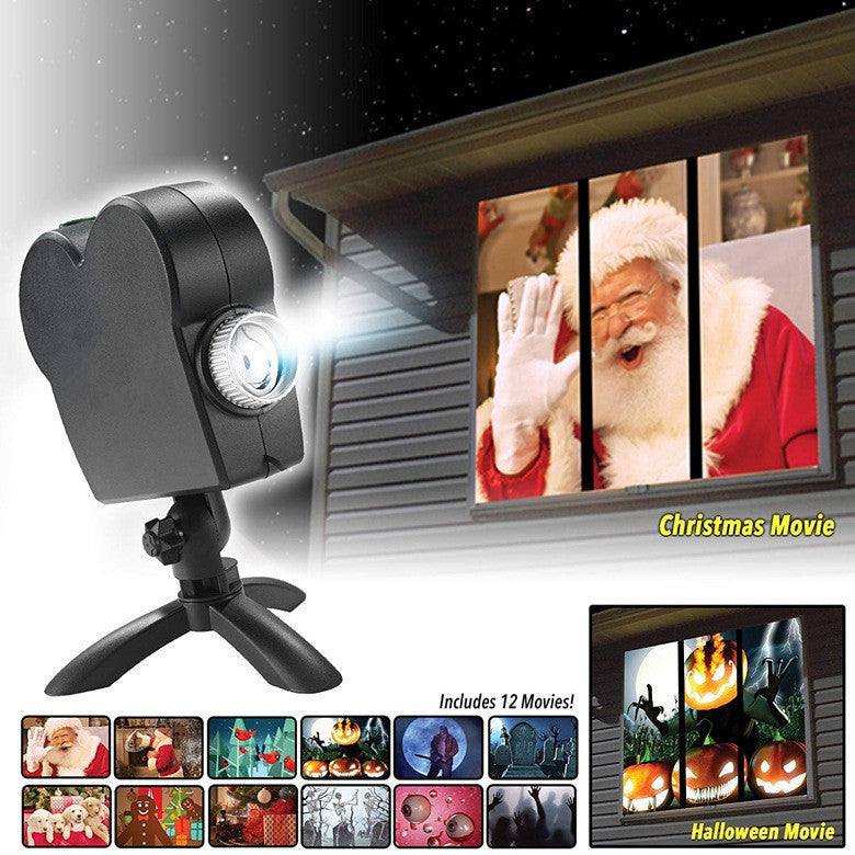 Halloween  Christmas Laser Projector 12 Movies Disco Light Mini Size