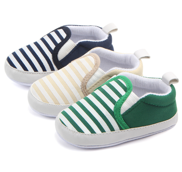 Kids Infant First Walkers Striped Classic Shoes Loafers Casual Soft Shoes