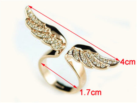 Angel wings full diamond ring