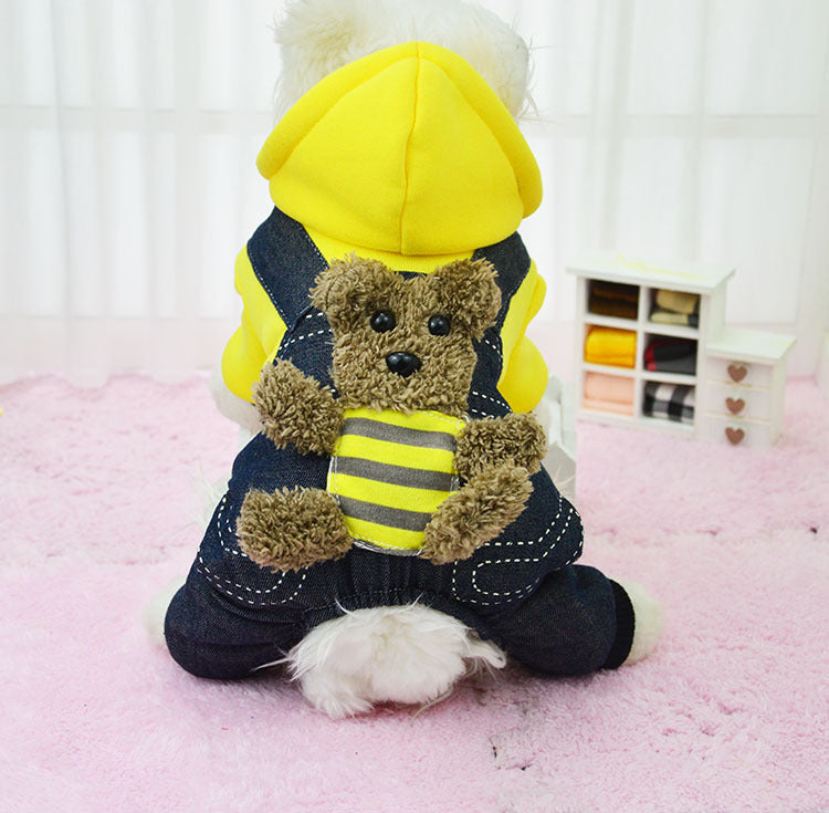 Dog clothes pet thickened four-legged cotton four-legged bear pet supplies