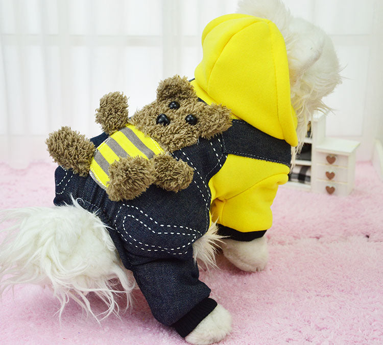 Dog clothes pet thickened four-legged cotton four-legged bear pet supplies