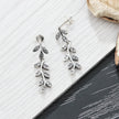 S925 sterling silver jewelry leaves retro old earrings female temperament simple diamond earrings earrings earrings