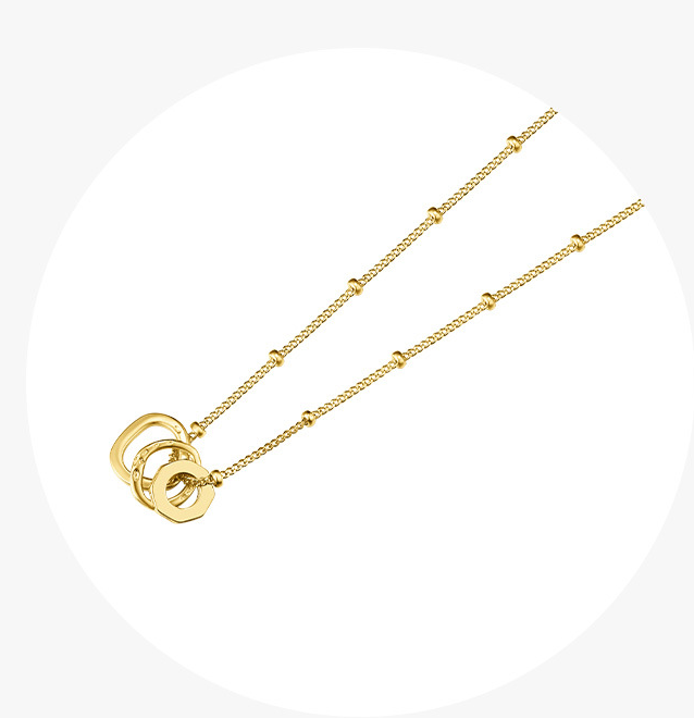 Gold Three-ring Necklace For Your Girlfriend's