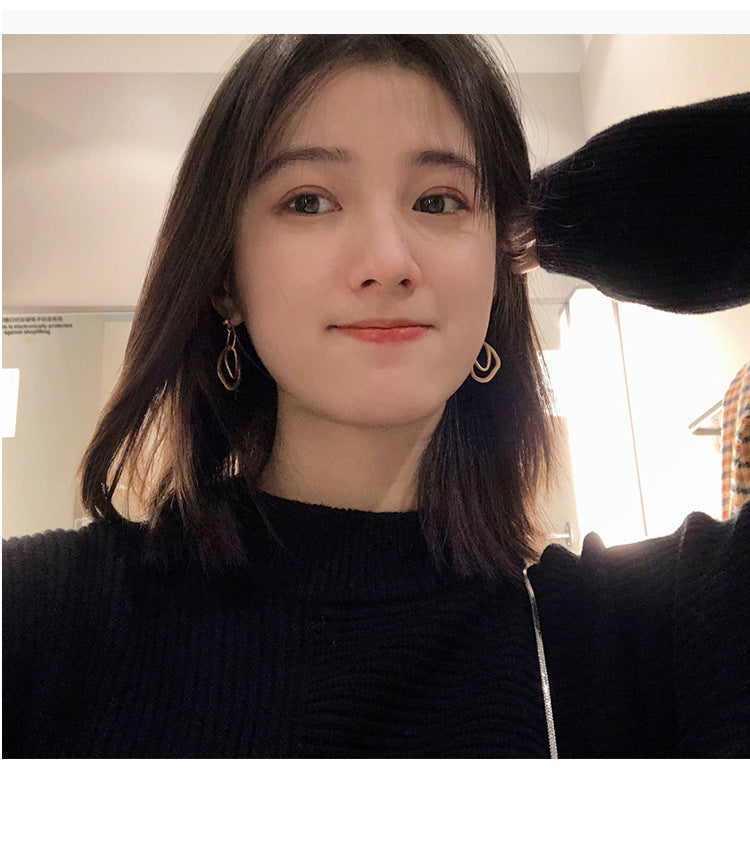 Simple matte gold irregular earrings