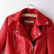 Irregular cuff motorcycle leather jacket