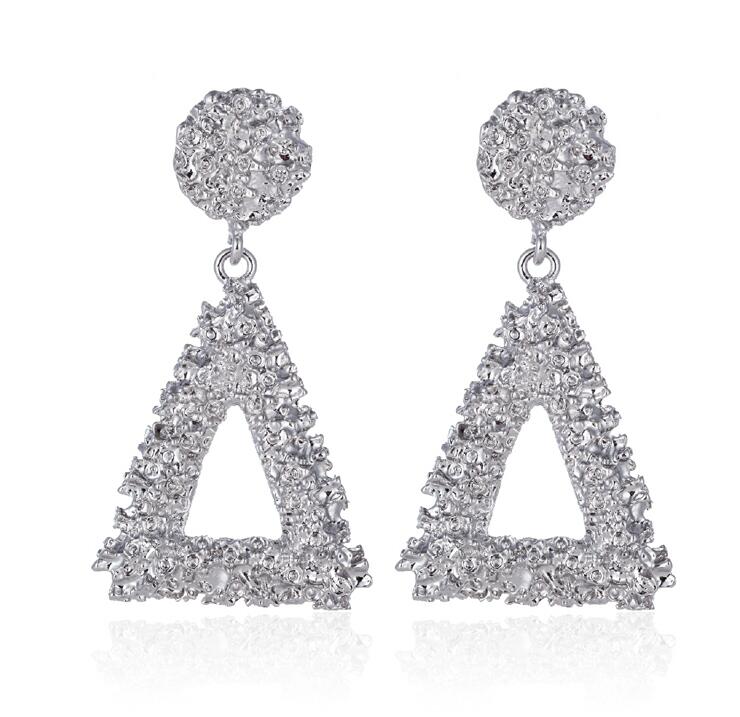 Big Vintage Earrings for Women Gold Silver Black Geometric Statement Earring  Metal Earing Hanging Fashion Jewelry