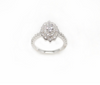 Luxury Silver With Diamond Oval Ring