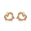 Luxury Gold Heart Rose Gold Color Stud Earrings