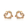 Luxury Gold Heart Rose Gold Color Stud Earrings