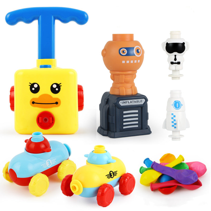 Power Balloon Launch Tower Toy Puzzle Fun Education Inertia Air Power Balloon Car Science Experimen Toy for Children Gift