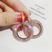 Popular Diamond Insert Crystal Ring Earrings and Earrings