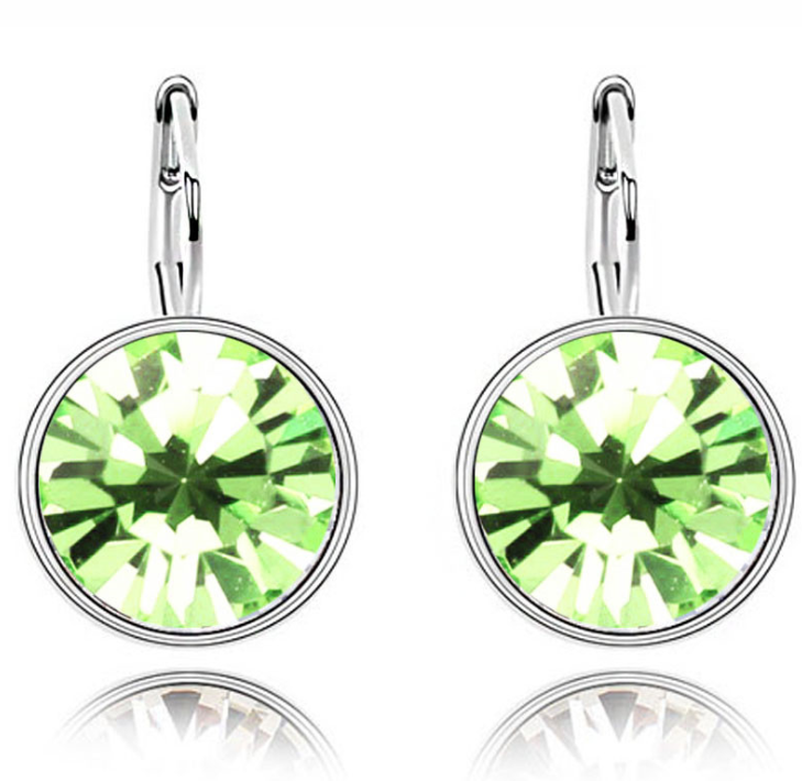 Austrian Crystal Earrings Earrings Female Roundflash Earrings Ear Clips