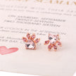 Bear Jewelry Dog Paw Print Earring Female Piercing Rose Gold Small Animal Earrings For Women