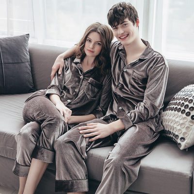 Alpscommerce unisex Gold Velvet Long Sleeve Pajamas gift
