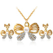 Wholesale real gold flowers, crystal water drops, peacock two piece suite, pendant necklace, jewelry set, women's Bridal Jewelry