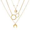 Fashion Multilayer Alloy Map Moon Necklace Three Layers